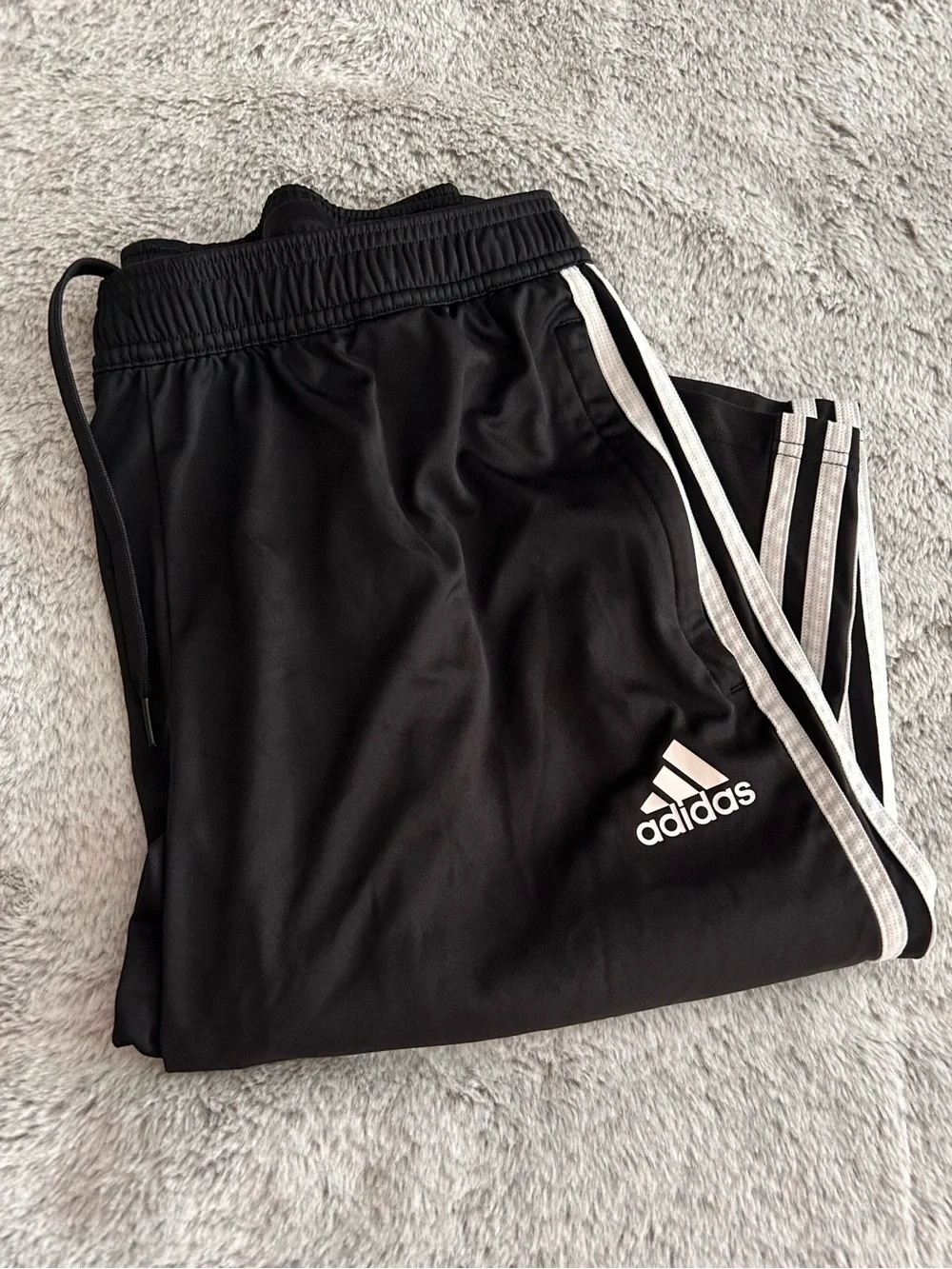 adidas trio Black 3/4 Athletic Capri with 3 White Stripes